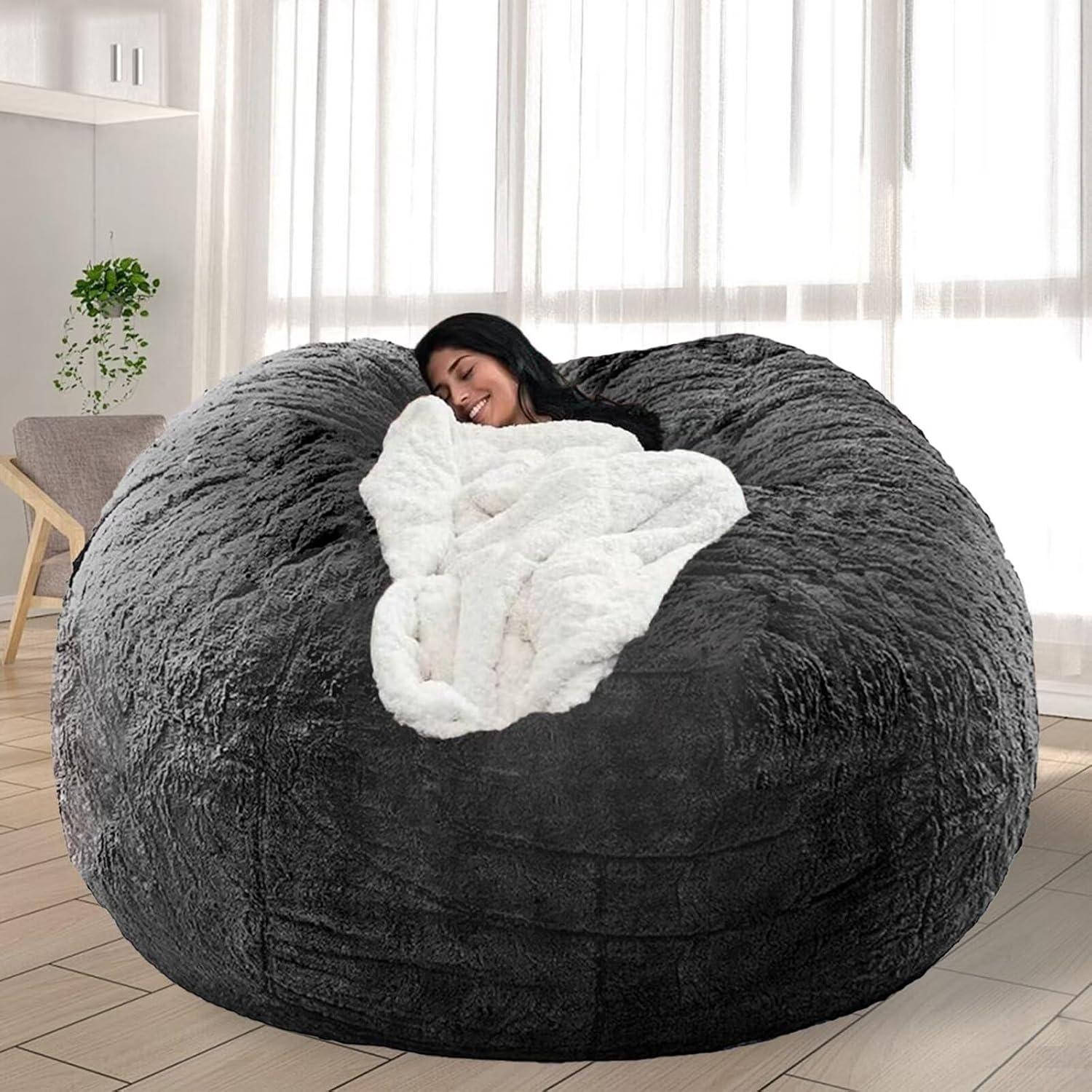 Plush Comfort Bean Bag Chair Cover (no Filler), Washable Giant Bean Bag Cover, Living Room Furniture, Anti-Slip, Suitable for Teens Kids Girls