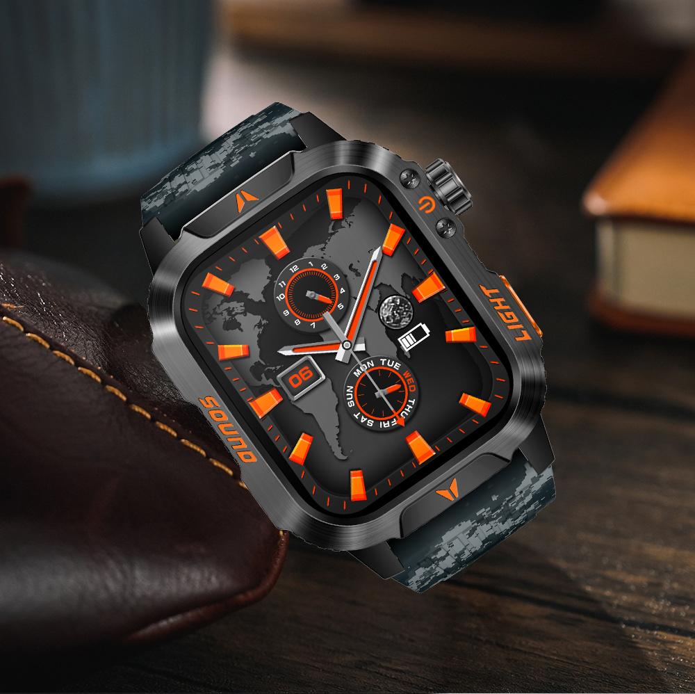 Military Smart Watch for Men, 1.52" HD Fitness with Flashlight Smartwatch with Answer/Make Call, Sport Watch with Heart Rate SpO2 Stress and Sleep Monitor Compatible with iPhone and Android Phones, Waterproof