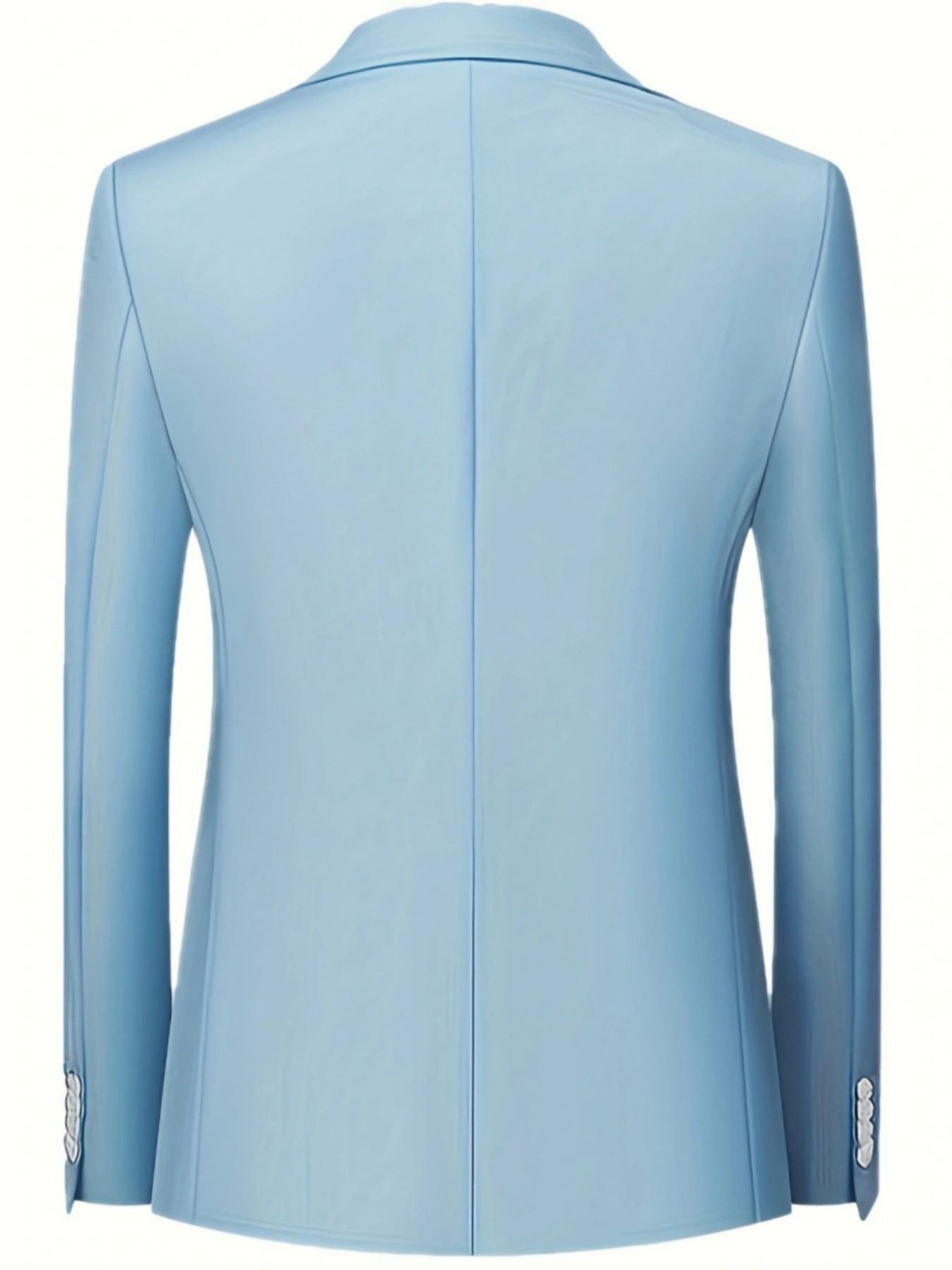Men's fashionable double-breasted slim-fit suits, high-quality business plain-color two-piece suits, groom and best man wedding gowns, formal attire for occasions, office professional suit sets, party and banquet evening gowns