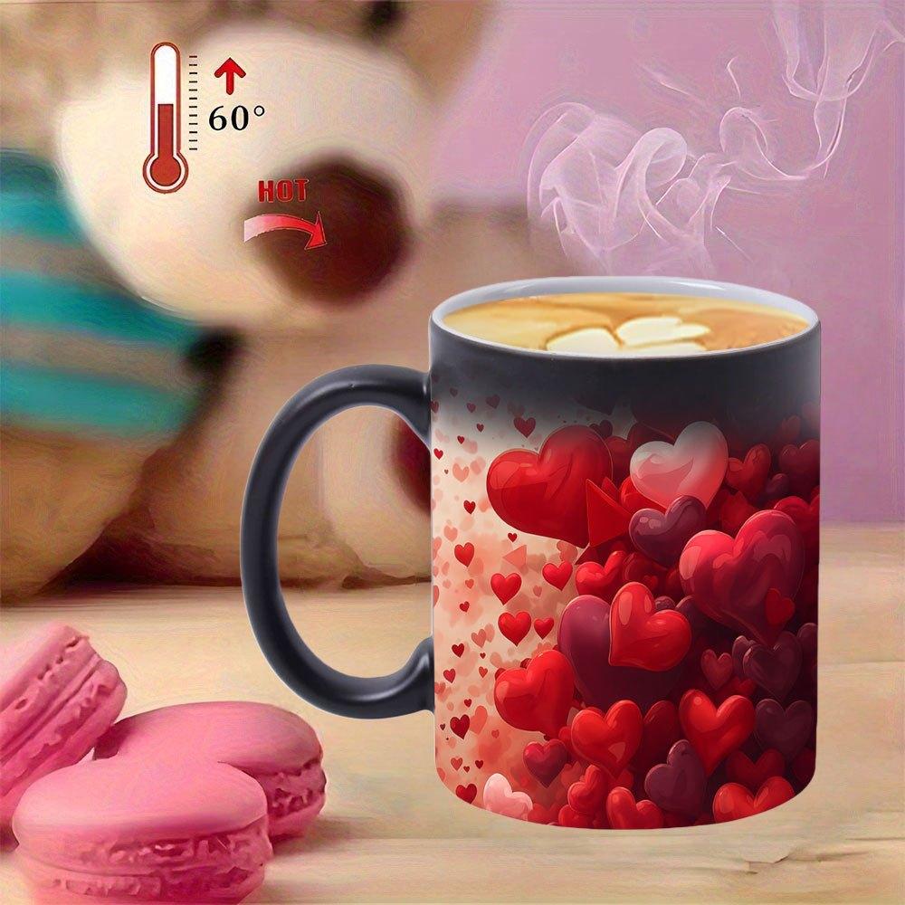 1 11 oz Magic Mug, Heat-Changing - Ceramic Mug, Love Design, Perfect for Valentine's Day, Weddings, Anniversaries, Birthdays and Christmas