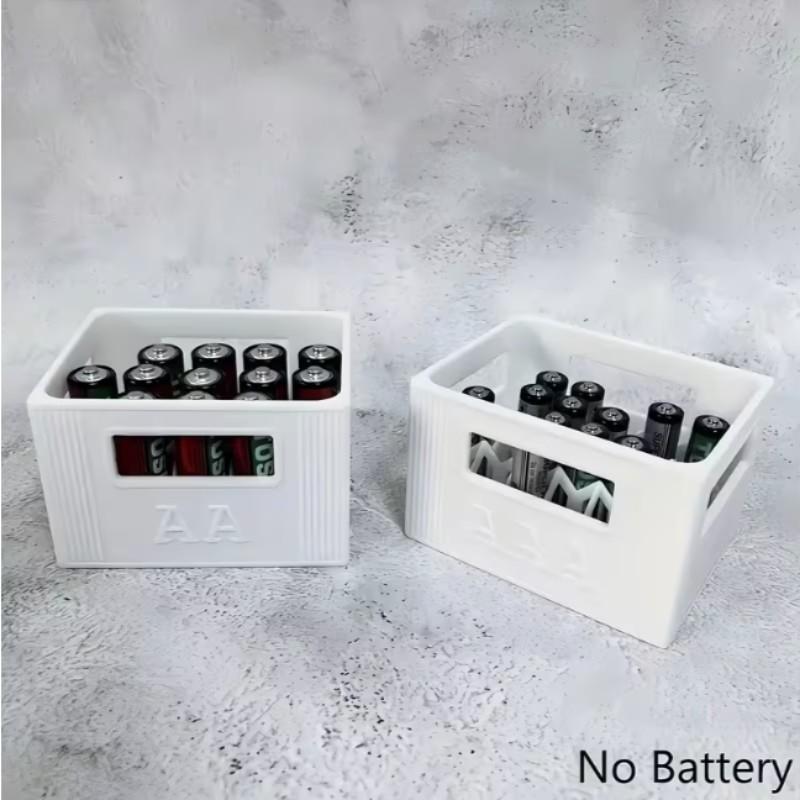 Stackable Battery Storage Box for Aa and Aaa Batteries, Efficient Organizer for Size D and C Batteries, Space-Saving Solution