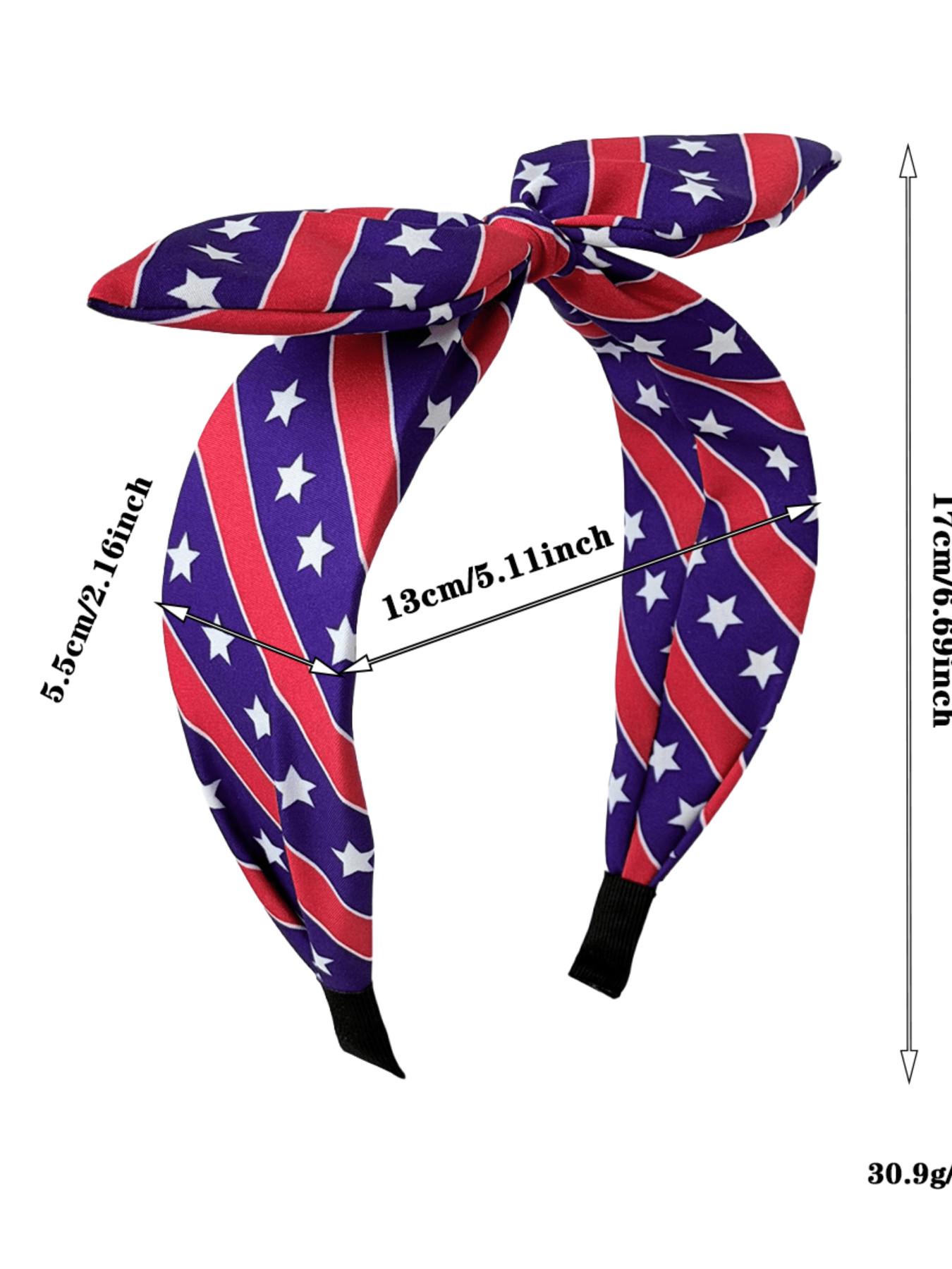 4pcs Women's Independence Day Hairbands, Striped Cute Strawberry, Fun Youthful Style, High Elastic Durable, Girl Influencer Photo Accessories