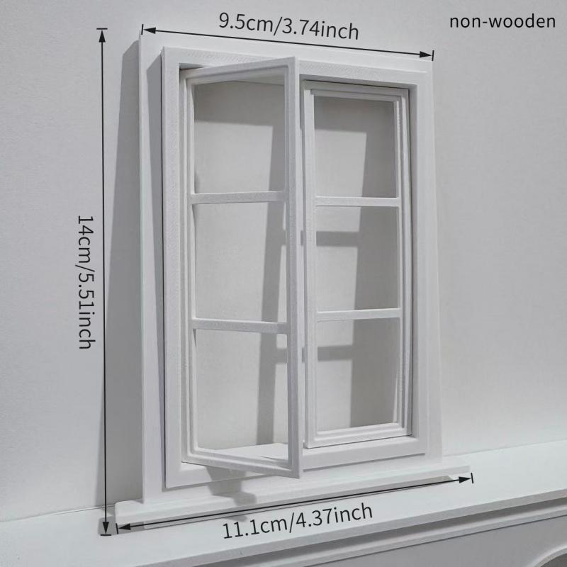 1:12 Scale Dollhouse Window Model, Mini Operable Window for BJD/OB11 Dolls, Made from PLA Material (Non-Wooden) - Ideal for Dollhouse Decoration, Miniature Scene Accessory, Photo Prop, Perfect for Valentine'S Day Or Birthday Gifts
