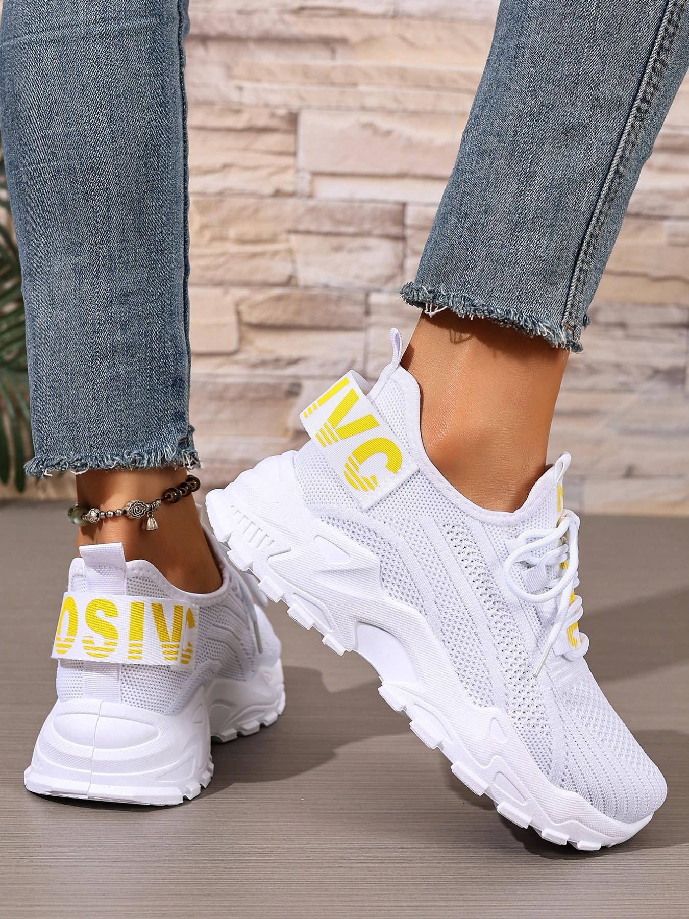 Women's Fashion Lace-Up Low-Top Sneakers, Lightweight Comfortable Casual Shoes, Breathable Running Shoes, Fashionable Running Shoes for Vacation Travel