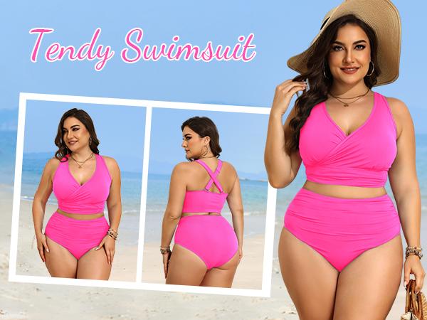 Tempt Me Plus Size High Waisted Bikini - Women Two Piece Swimsuit Tummy Control Bathing Suit 2026 Swimwear