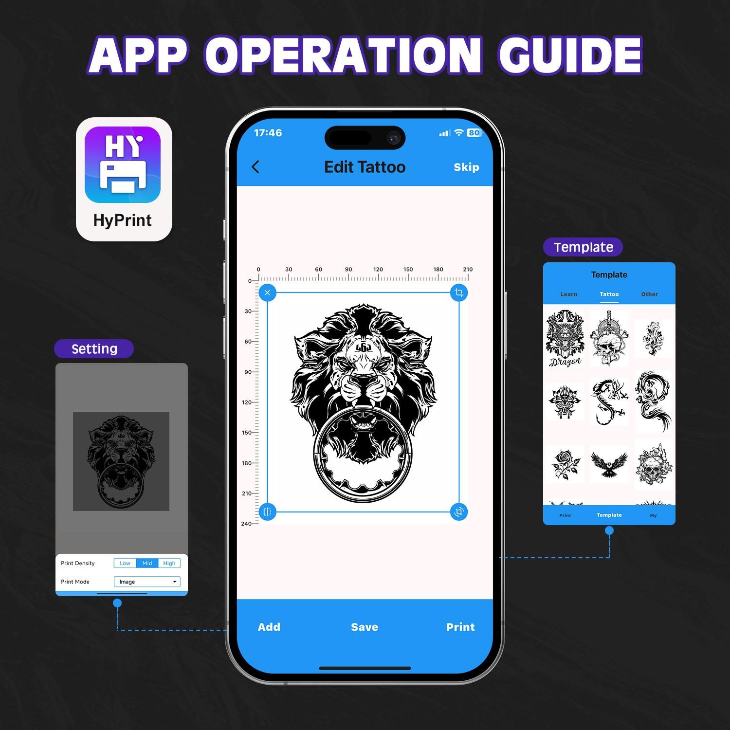 Portable Thermal Printer, 1 Count USB Rechargeable Wireless Photo Printer, Compact Lightweight Printer for Home Office School Travel