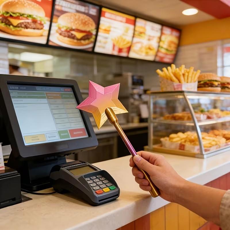 1pc 3D Printed QR Code Scanning Payment Wand, Touch Payment Credit Card Stick, Starlight Wand, Contactless Payment Card Holder, Suitable for Card Payment Scenarios, Desktop Ornaments