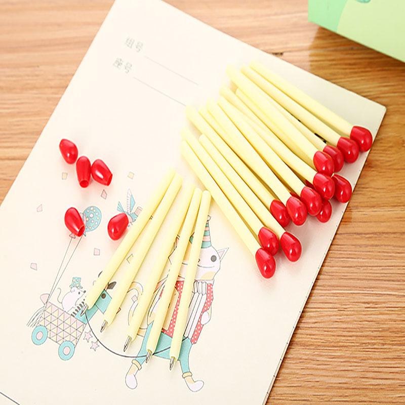 20pcs Cute Matchstick-Shaped Ballpoint Pens, Creative Stationery for Kids, Student Rewards, Small Gifts, Ca Prop 65 Compliant