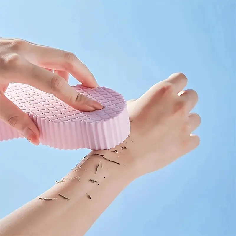 3D Thickened Fish Scale Pattern Bath Sponge, Soft Exfoliating Massage Soap, High Density Body Cleanser, Pain-Free Home Cleaning Tool