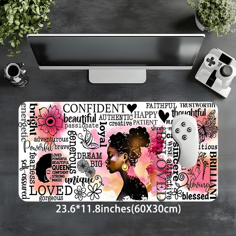 Inspirational Empowering Quotes Pattern Mouse Pad, Rectangle Gaming Mouse Pad, Non-slip Rubber Pad, Desktop Decoration Protective Pad for Home Office, Desk Accessories