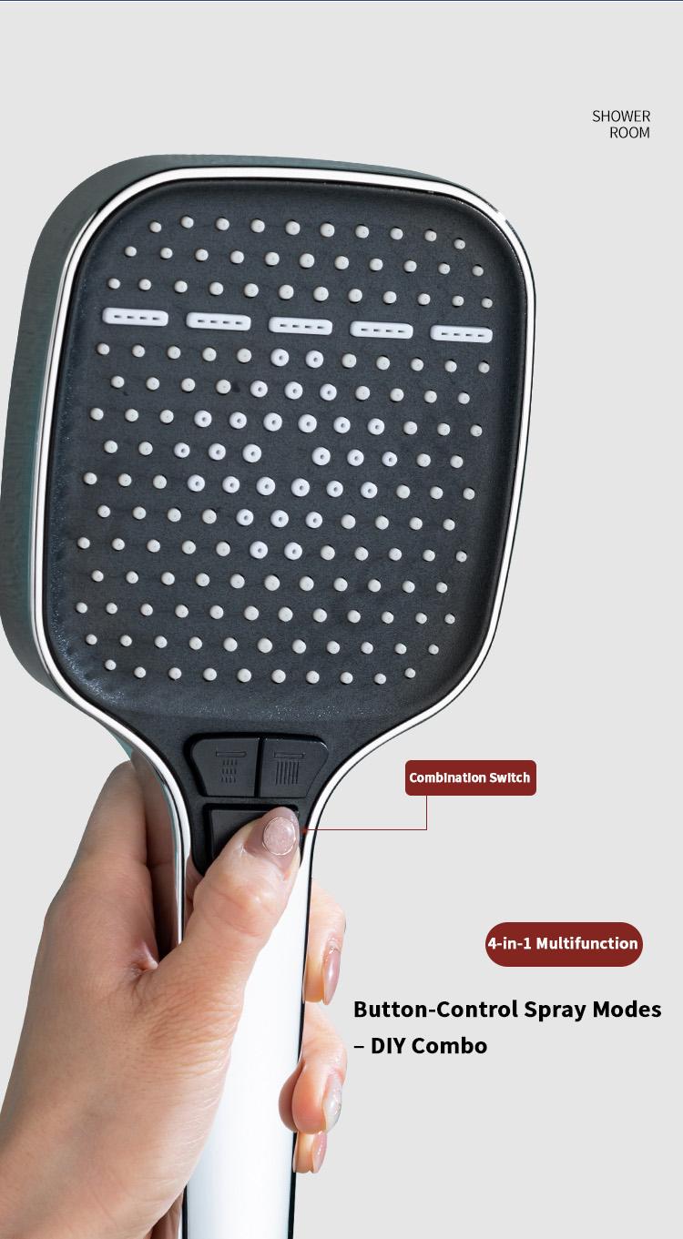 High-pressure multi-mode handheld showerhead&Square large-panel showerhead, power wash, shower head with ON/OFF switch for pets bath with 1.5m hose,shower bracket,Shower, bathroom supplies.