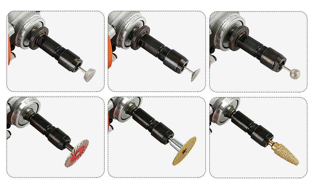 LOZLIN 3MM & 6MM (1/8" & 1/4") Angle Grinder to Straight Grinder Adapter - 5/8-11 Thread Converter for DeWalt/Makita - Accessories for Rotary Bits Power Tools Hardware