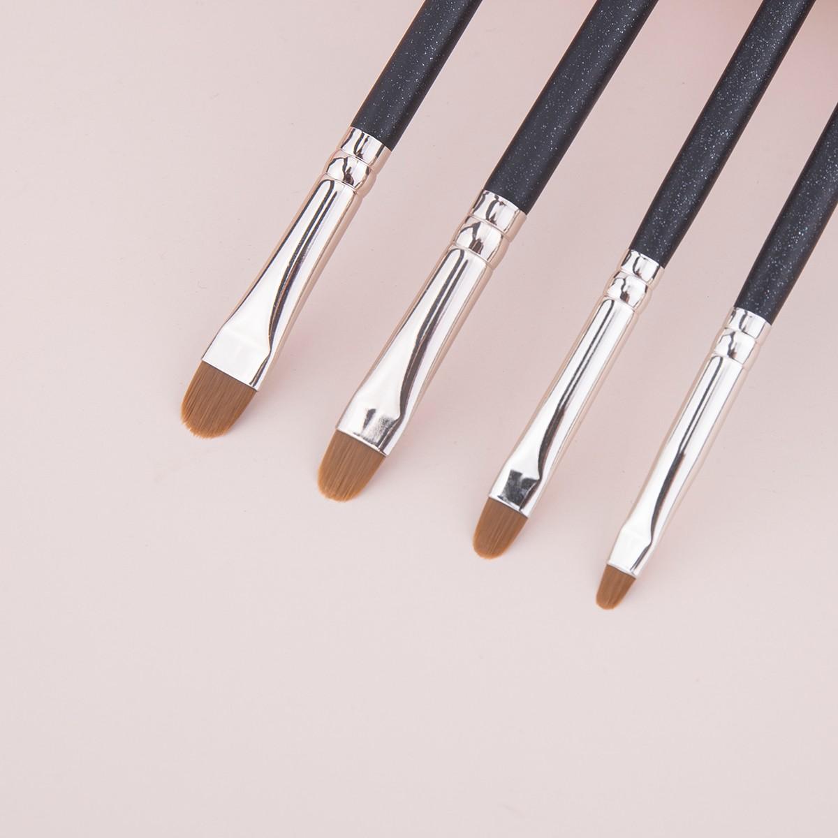 4 Pcs Concealer Makeup Brush Set, Small Concealer Lip Brush, Gel Eyeliner Brush, Detail Concealer Makeup Tool, Essential Beauty Accessories