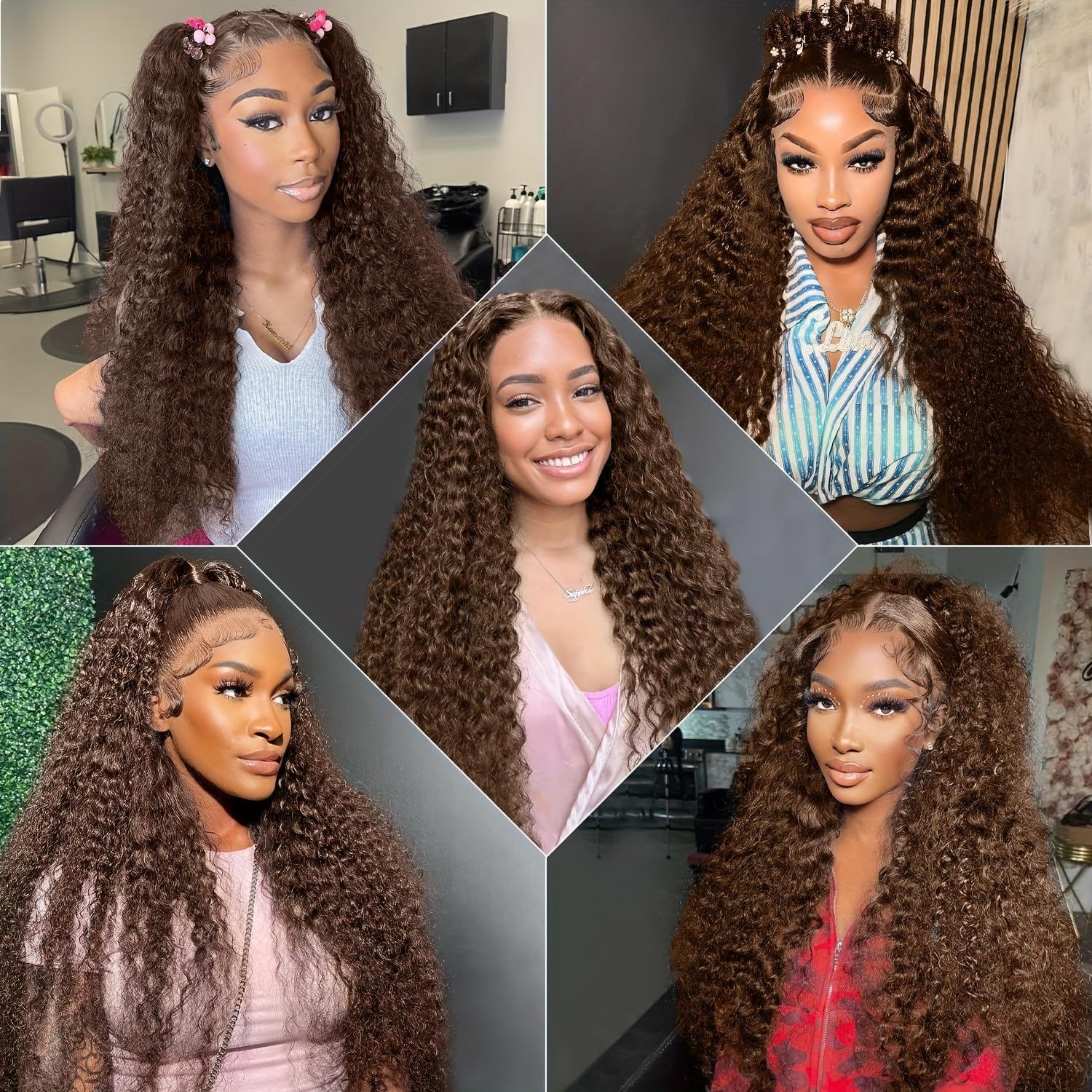 Bling Hair 13x4 13x6 Lace Front Wigs Chocolate Brown Deep Wave Breathable Lace Human Hair Wig Pre-plucked Breathable HD Transparent Lace Free Parting Brazilian Hair TikTokShopHolidayHaul
