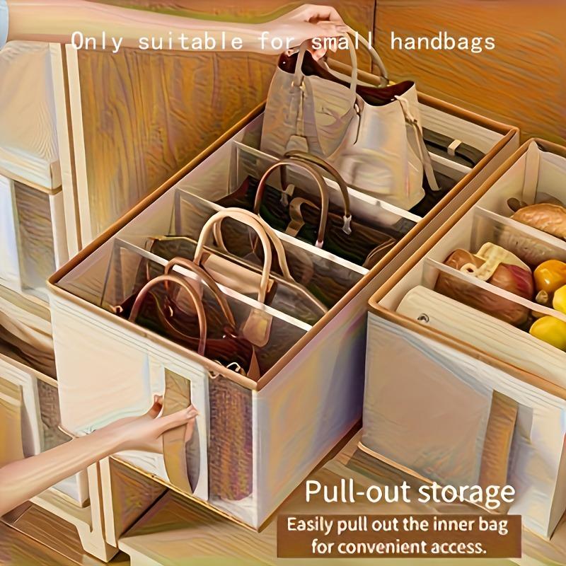 [Bag-in-Bag, Storage Pouch] Inner Bag Organizer - Foldable, Elegant White Material with Transparent Window, Multi-Compartment Design Specially for Handbags, Footwear and Accessories Organization, Space-Saving Wardrobe Organizer