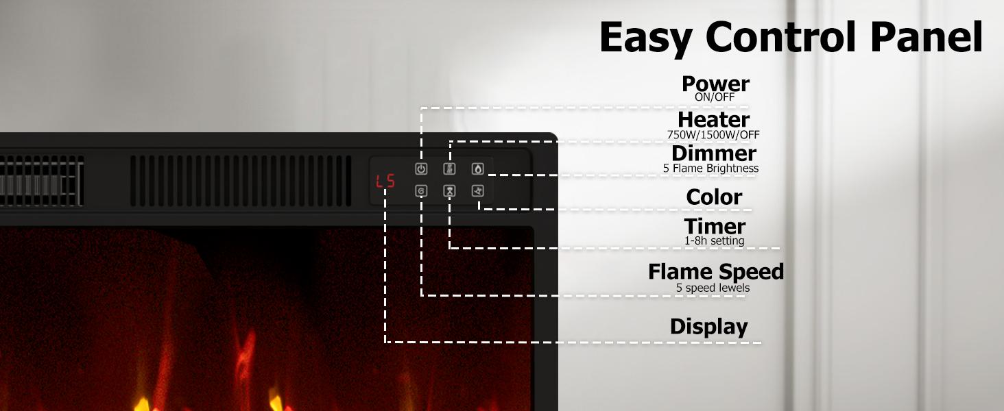 【2 Packages Shipping】PUKAMI Fireplace tv Stand with 36 inch Fireplace Up to 80" TVs,LED Light Entertainment Center and Storage, 70" Modern Wood Media TV Console with Highlight Cabinet for Living Room