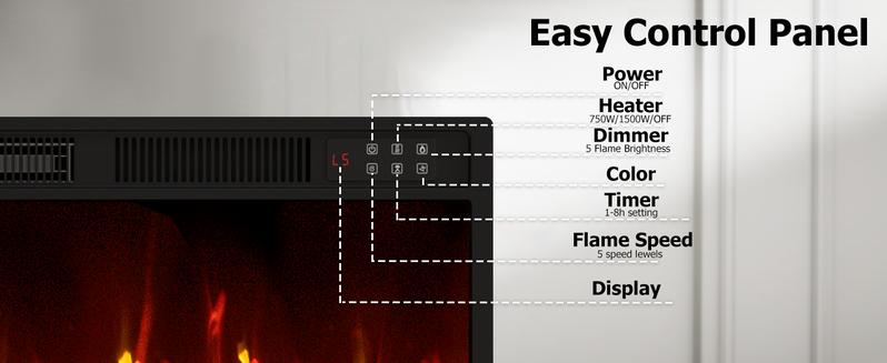 【2 Packages Shipping】PUKAMI Fireplace tv Stand with 36 inch Fireplace Up to 80" TVs,LED Light Entertainment Center and Storage, 70" Modern Wood Media TV Console with Highlight Cabinet for Living Room