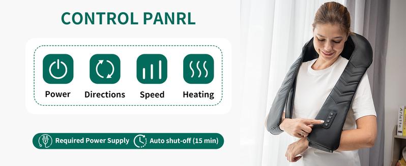 MASGRE 3D Neck & Back Massager with Soothing Heat – Deep Kneading Pillow for Shoulders, Legs, Home, Office & Car Relaxation Gift Adjustable