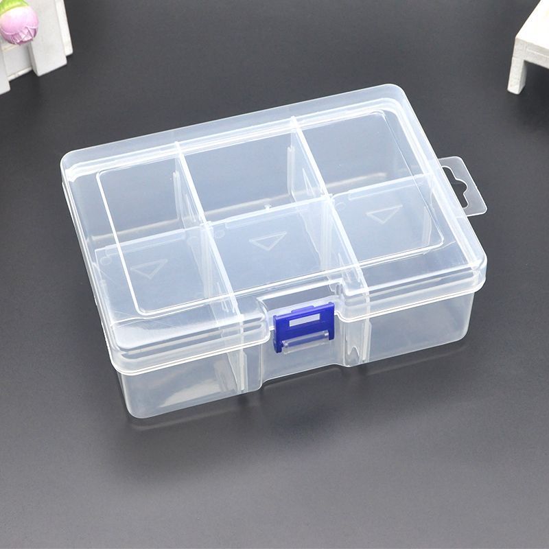 1/2/3/4/5pcs 6-Grid Pin Clip Box: Desktop Storage Box with Removable Dividers for Organizing & Hanging Items