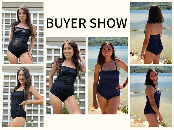 Holipick Women Elegant Tummy Control One Piece Swimsuits Strapless Bandeau Full Coverage Bathing Suits Slimming Halter Swimwear Swimming Clothing Holipick Women Elegant Tummy Control One Piece Swimsuits Strapless Bandeau Full Coverage Bathing Suits Slimming Halter Swimwear Swimming Clothing