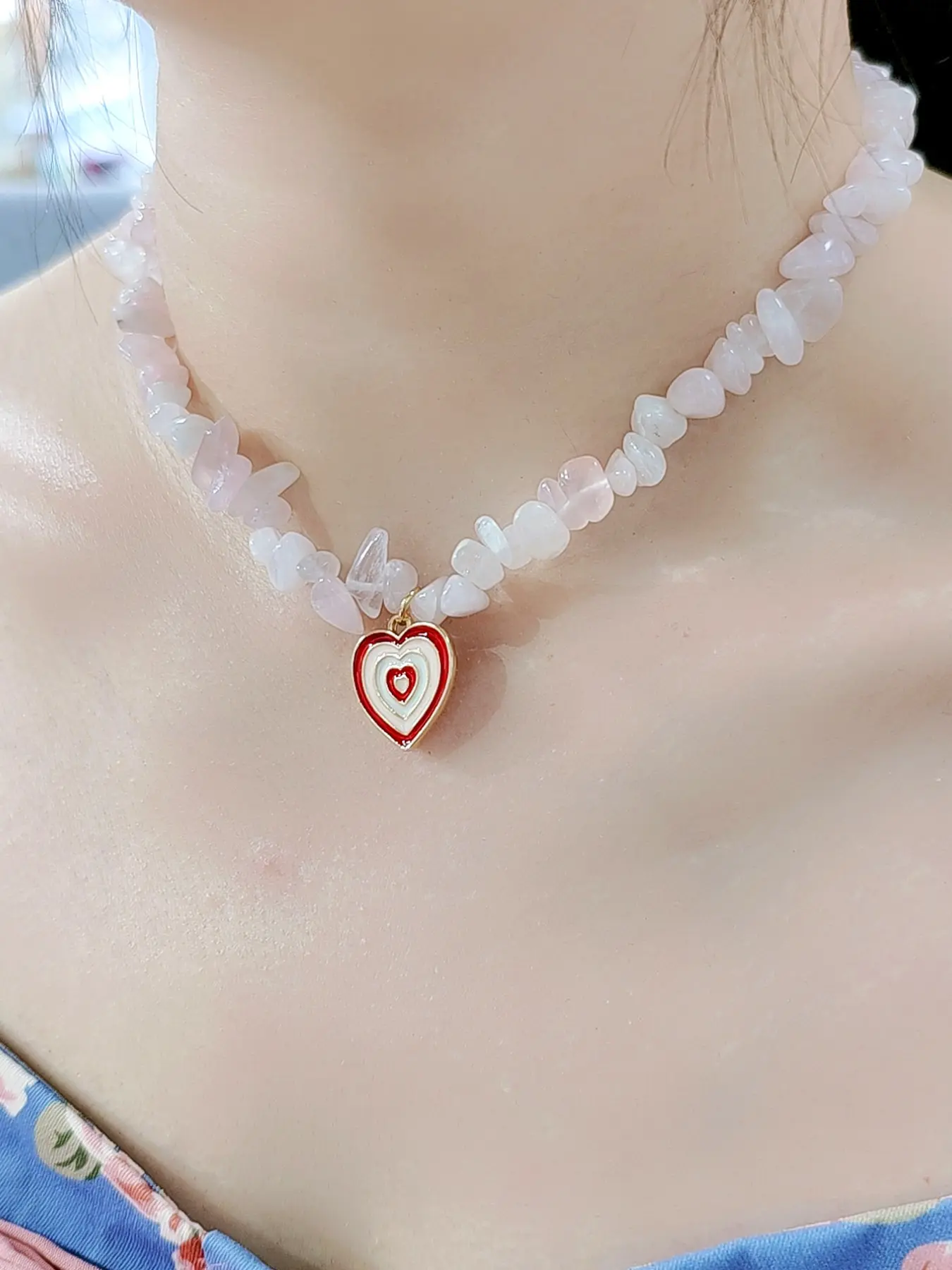 Vacation Style Natural Design Necklace, Alloy Pendant, Handmade Beaded Chain, Daily Wear, Gift Idea