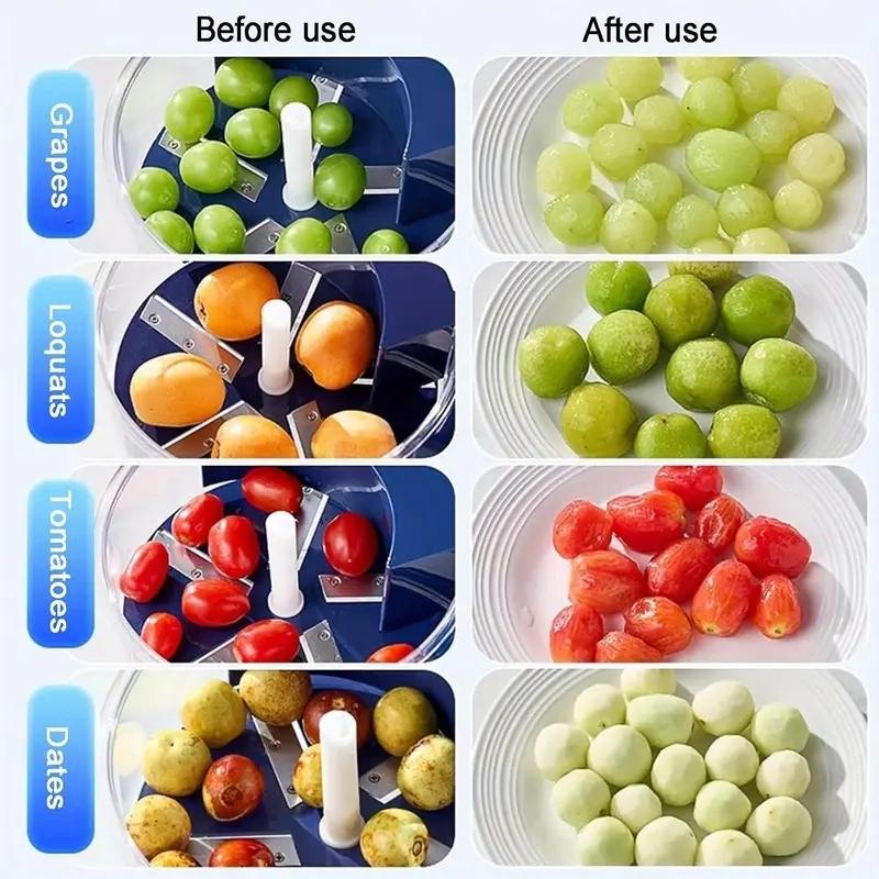 One-button operation fully automatic fruit and vegetable peeler, grape peeler, tomato peeler, garlic peeler, kitchen fruit and vegetable peeler, vegetable and fruit slicer, fast and easy multi-function food processor