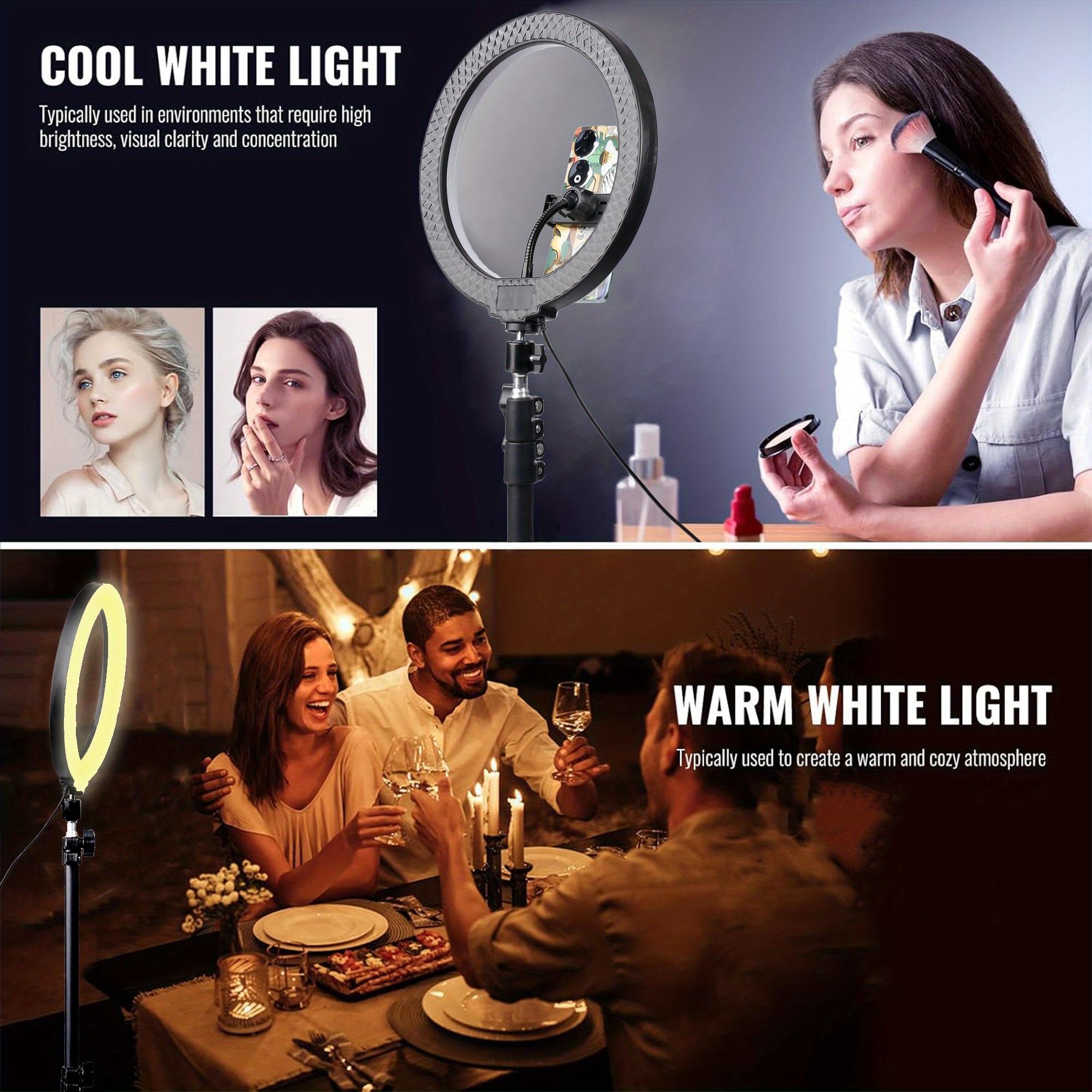 【Deal】12" RGB portable light with 43.3" Tripod Stand & 2 Phone Holder, LED Ringlight with Multiple RGB Colors Modes and 10 Brightness Dimmable for Makeup/Photography/Videos/Vlog/TikTok ring light glow content #video light #valentines day