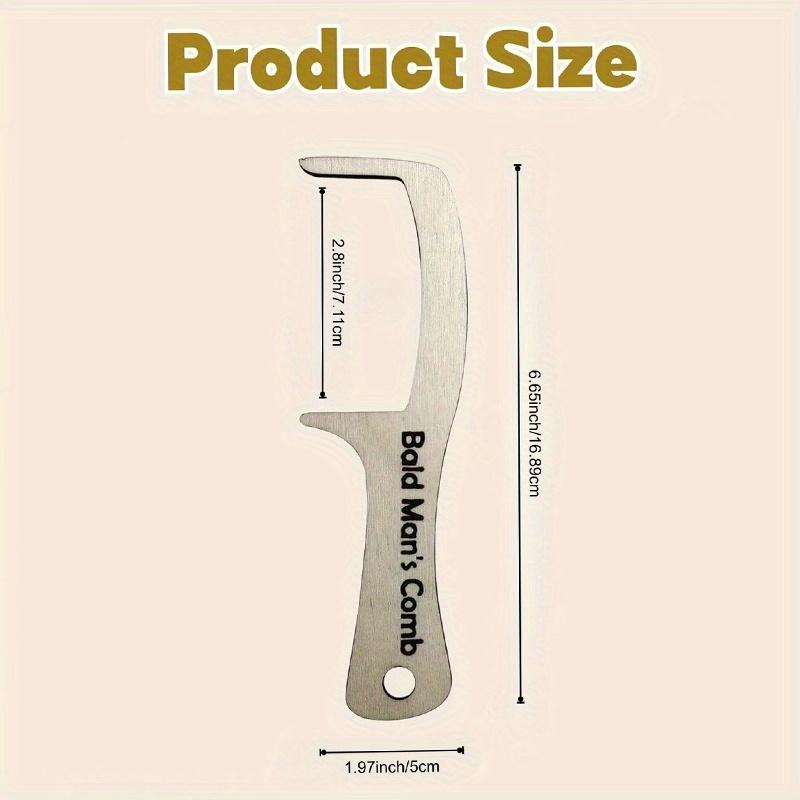 Funny Bald Men's Comb, Wooden Hair Removal Tool, Gag Gift for Bald Men, Perfect for Birthday, Christmas, Halloween Gifts