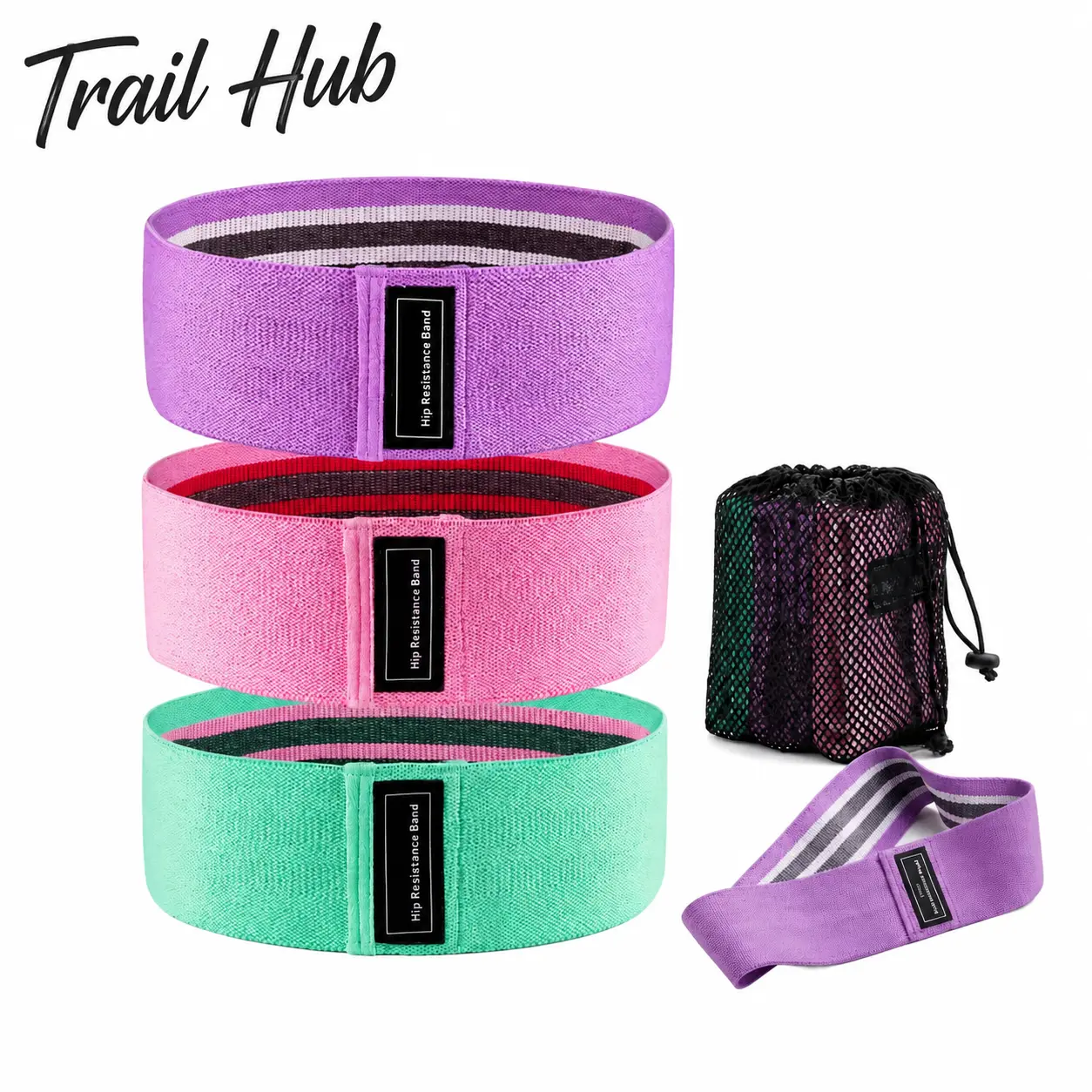 Premium Non-Latex Loop Resistance Bands Set – High-Elastic Fabric Bands for Glute Activation, Hip Strengthening, Yoga Stretching & Rehab Exercises – Includes 5 Progressive Tension Levels for Effective Home Workouts and Physical Therapy Support