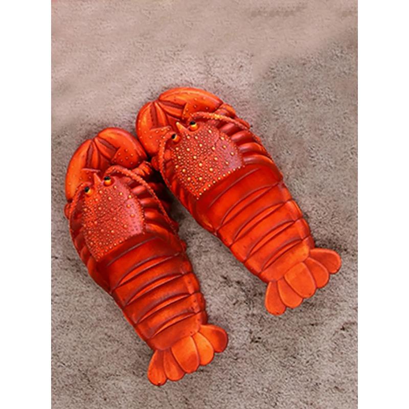 New Men's Lobster Design Slippers, Fun Slippers, Non-Slip Soft-Soled Slippers for Home, Bathroom, Outdoor, and Beach, Couple's Slippers
