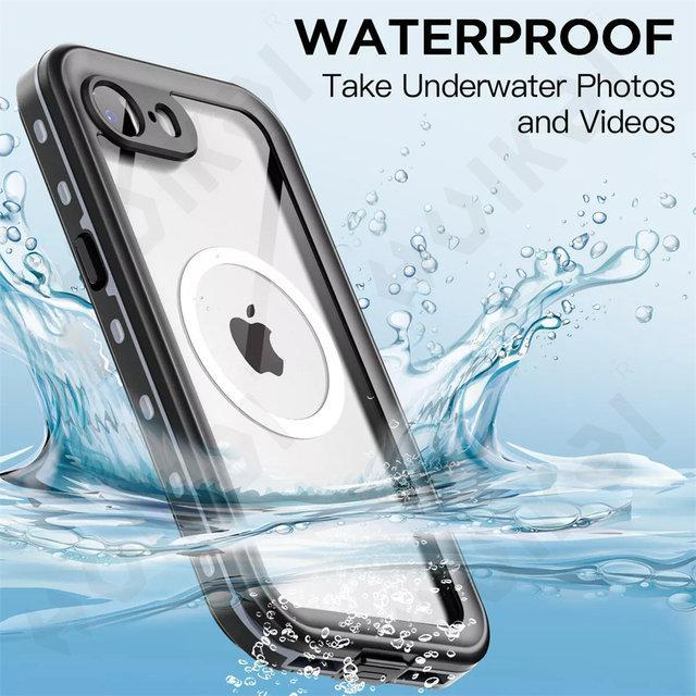 IP68 Waterproof Magnetic Case For iPhone 17 16e 16 15 14 Pro Max Pro 13Protector Full Body Protective Dustproof Phone Case