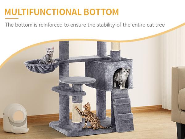 DWVO 70.8in Cat Tree Tower for Indoor Cats, Multi-Level Cat Furniture with Scratching Posts, Cat Window Padded Plush Perch, Cozy Basket, Ladder and Funny Toys for Kittens Pet Play House