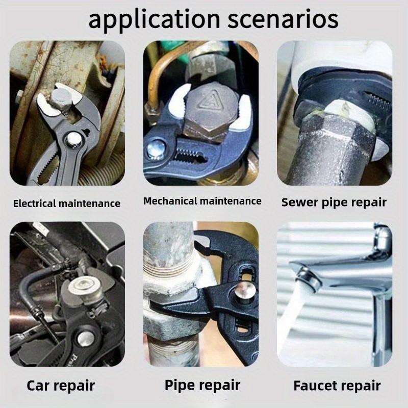 Industrial Grade Chrome Vanadium Steel Multi-Function Tool, Large Mouth Pliers, Dual Color Anti-Slip Handle Wrench, Adjustable Pipe Clamp, Hand Tools, Hardware