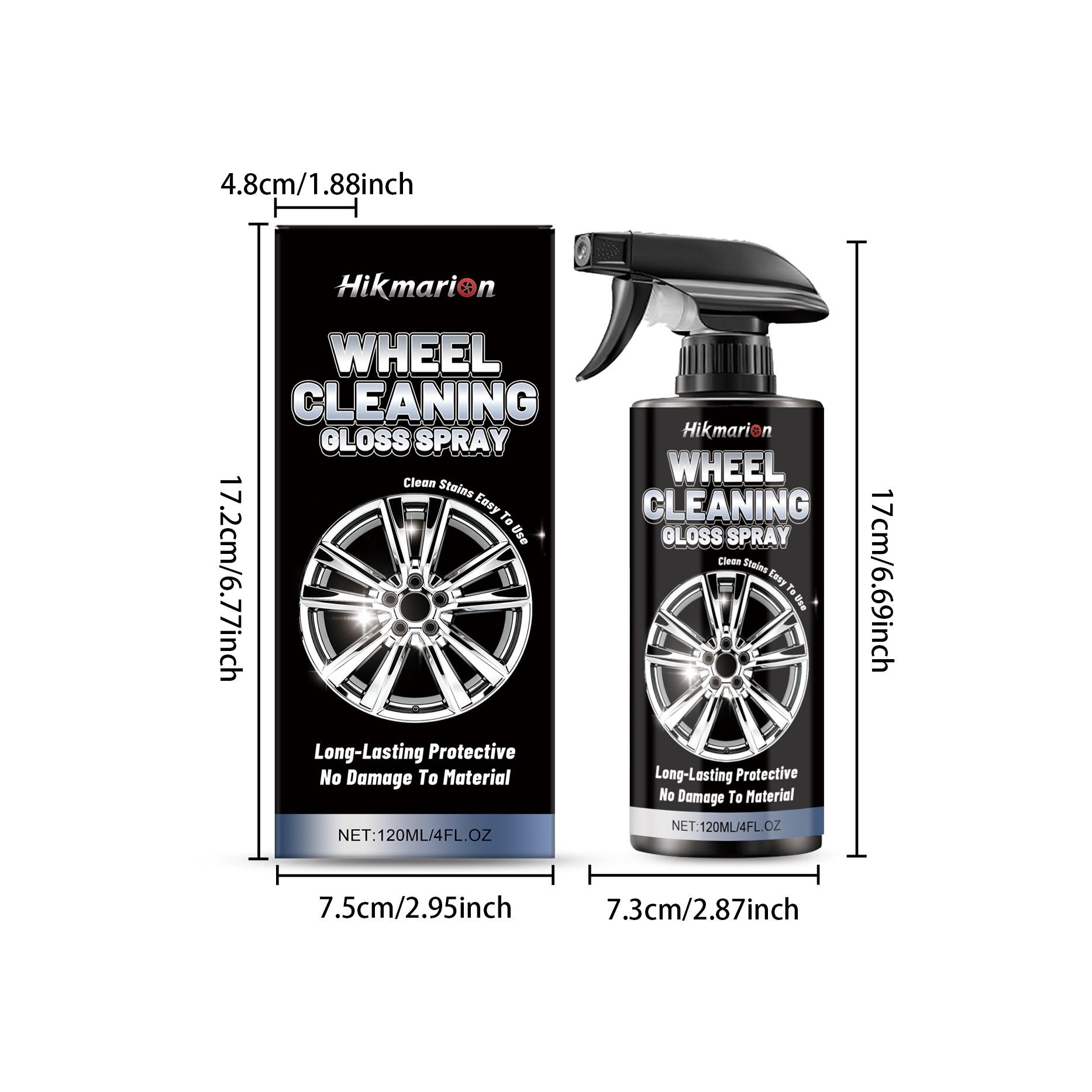 Hikmarion Wheel HUB Cleaning Spray, Gentle Stain Remover, Restores Shine, Daily Car Care, Mild Formula, Easy to Use
