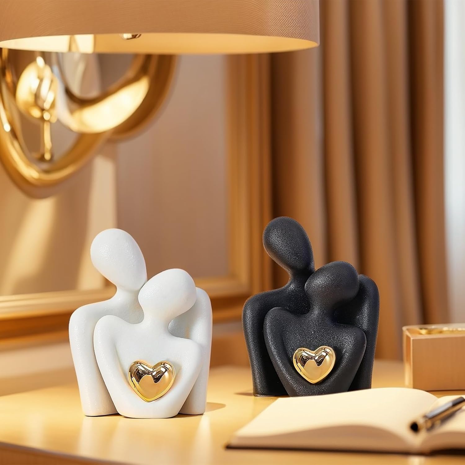 Mini Couple Statue Tv Stand Decor Items for Living Room, Abstract Sculpture Knick Knacks  Decor Couples Love Office Show Pieces- For Bedroom Romantic Gifts for Valentine Anniversary Birthday