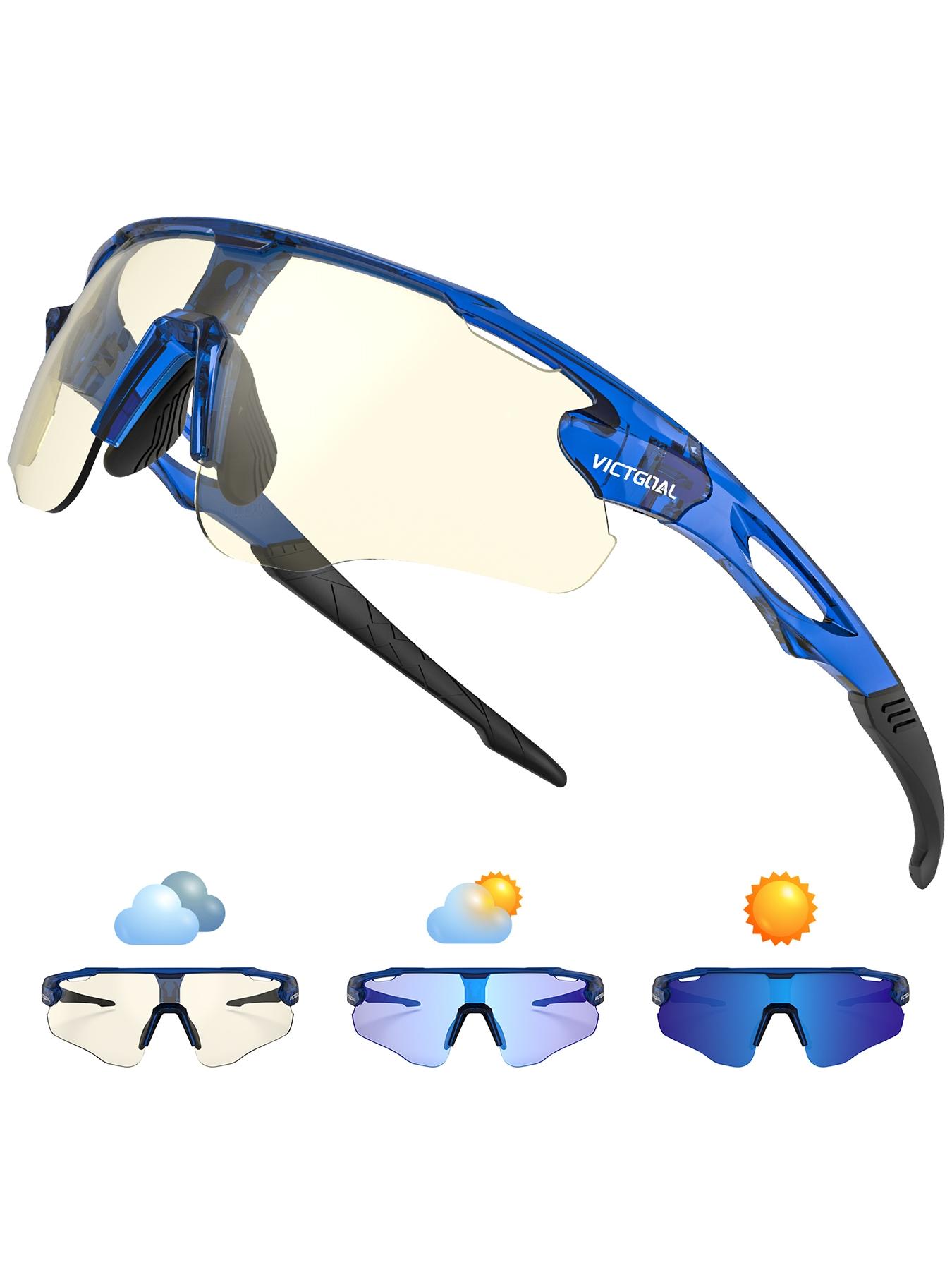VICTGOAL Photochromic Cycling Sunglasses for Men-Women, UV400 Protection Sports Eyewear for Outdoor Cycling, Fishing, Driving