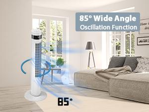 【NOT AC】Antarctic Star 36 Inch Tower Fan - Portable Electric Oscillating Fan with Remote Control, Quiet Operation, 3 Speed Settings & 12H Timer, Bladeless Standing Floor Fan for Bedroom & Office[No Cooling] [No Temperature Adjustment]