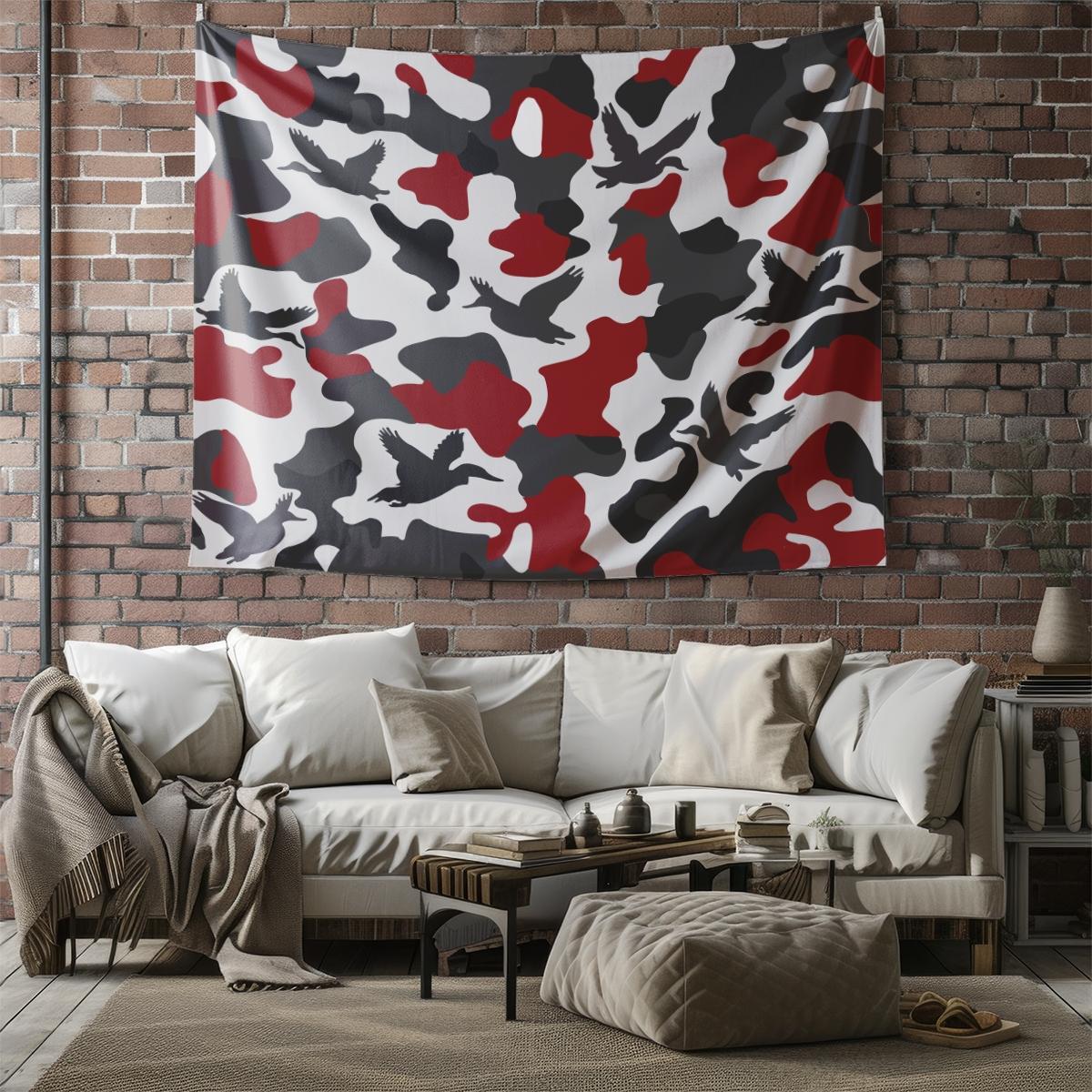 Unique Wild Duck Camo Tapestry, Artistic Digital Printed Wall Hanging, Cozy Multi-Use Wall Blanket for Bedroom & Living Room, Lightweight Decorative Piece, Perfect Housewarming Gift
