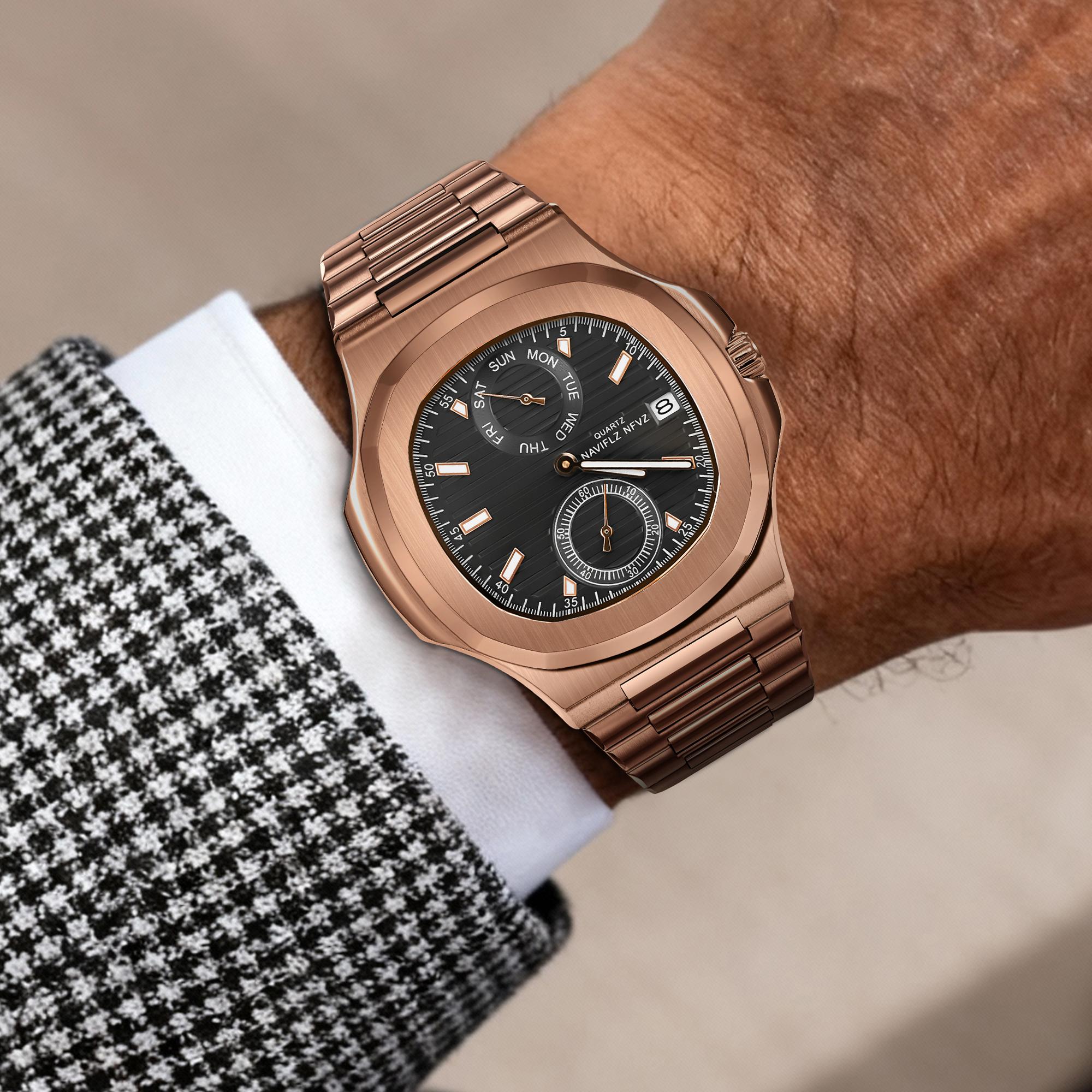 NAVIFLZ NFVZ  Luxury Men Wristwatch Business Waterproof Luminous Date Man Watch Stainless Steel Men's Quartz Watches Relogio Masculino