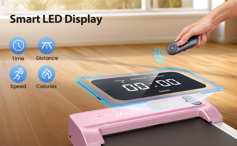 【PINK POWER】Walking Pad Under Desk Treadmill , 3 in 1 Portable Folding Walking Jogging Running Machine with Remote Control & LED Display for Home/Office, Larger Running Area, Quiet for Fitness in Small Spaces
