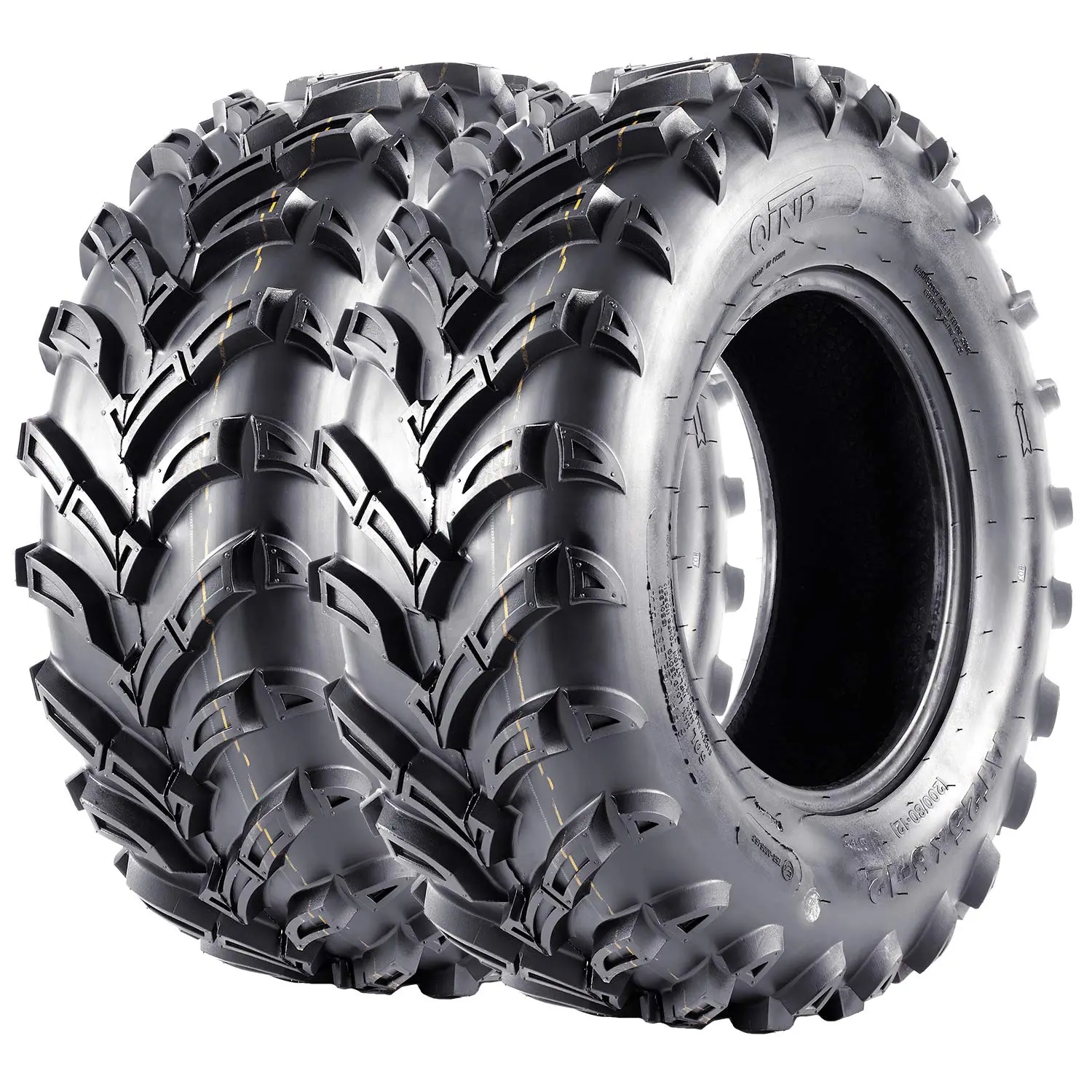 Set of 2 25x8-12 ATV UTV Tires, 6PR Tubeless Light Mud All Terrain Off-Road Tires, High Traction Deep Tread for Sand, Mud and Rocky Trails