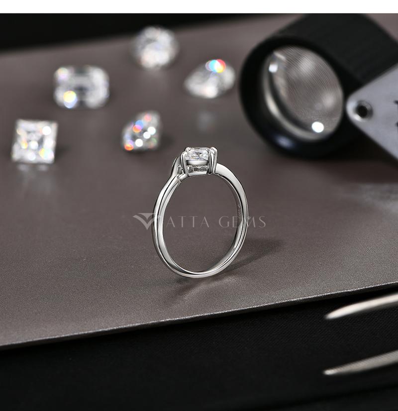 0.8CT Synthetic Moissanite Ring Simple Style For women girls Daily Wear Fine Jewelry R168