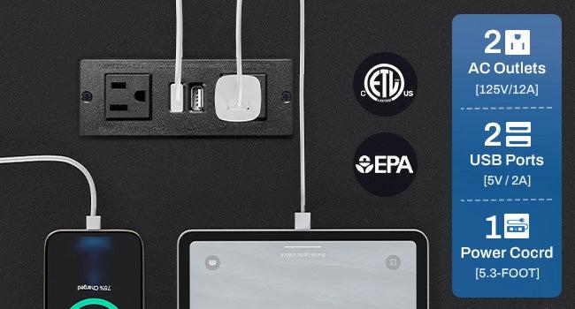 Sikaic 55 Inches Large PC Gaming Desk with LED Lights and Storage Shelves Monitor Stand Power Outlets Cup Holder Black Modern FathersDayGift Console Game