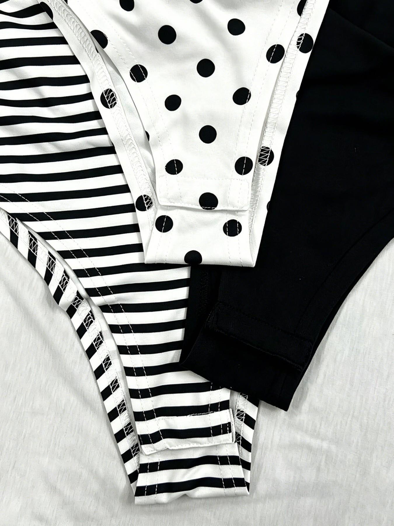 Women’s Short Sleeve Slim Fit Bodysuit, Bodycon Fitted Bodysuit, Casual Chic Aesthetic Polka Dot & Striped Print Crew Neck Bodysuit, Stretchy Soft Fabric, Versatile for Daily Wear and Summer Outfits, Fashion Womenswear