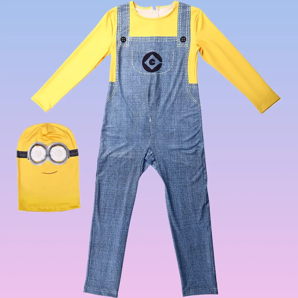 Minions Cosplay Jumpsuit Gru Outfit Halloween Stage Performance Costume Set