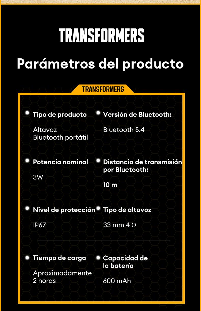 Transformers TF-Y07 PRO Bluetooth Speaker Dual Wear Design with Magnetic/Clip Collar, HiFi Stereo Sound, IPX67 Waterproof