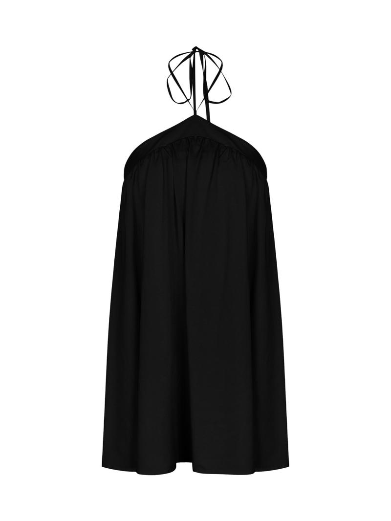 Women's Solid Color Halter Neck Tie Shoulder Cami Dress, Halter Strap Dress, Casual Sleeveless A Line Dress for Summer, Ladies Clothes for Beach Holiday