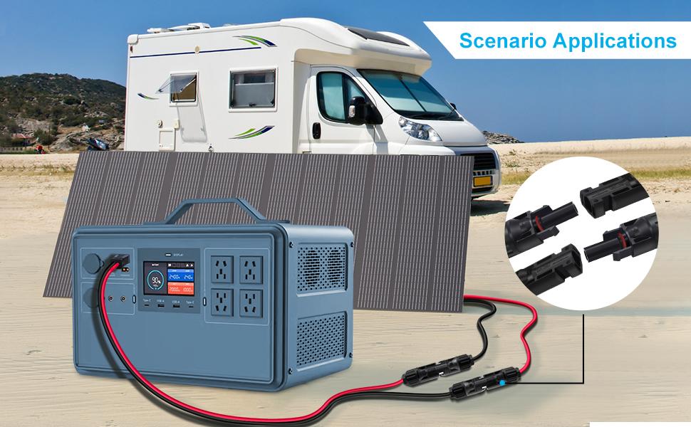 XT60 Cable 12AWG(3.31mm²) XT60 to Connector Extension Cable for RV Station Battery Pack (1 m/3 ft)