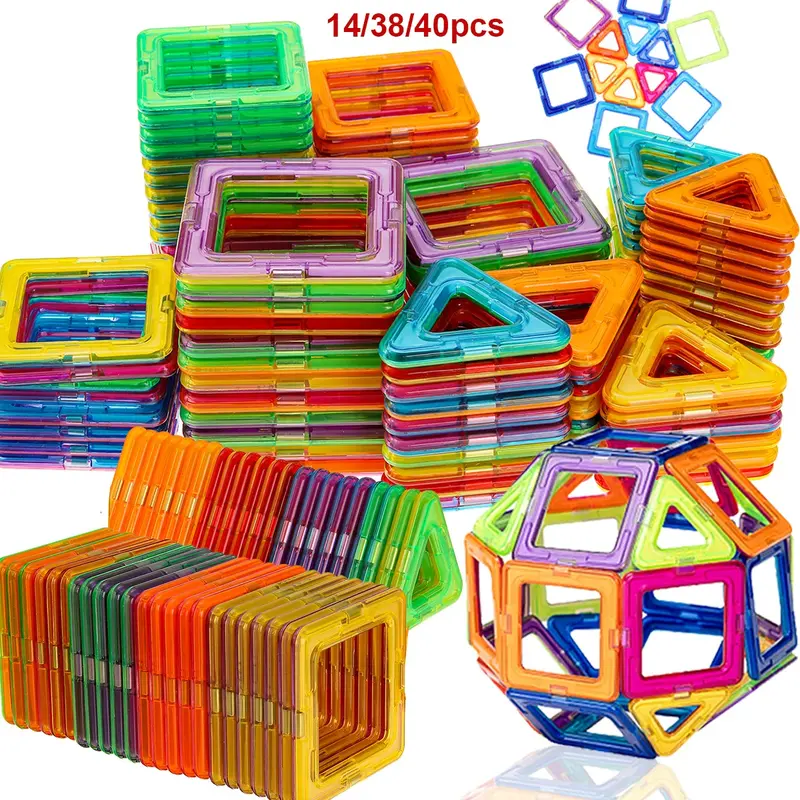 Colorful Magnetic Building Block Toy Set, Magnetic Blocks, Magnetic Tiles for Kids, Geometric Math Learning Tiles, Magnetic Tiles Stacking, Stacking Game, Educational Party Favor Gift for Kids 3-8+ Year Old Boys Girls