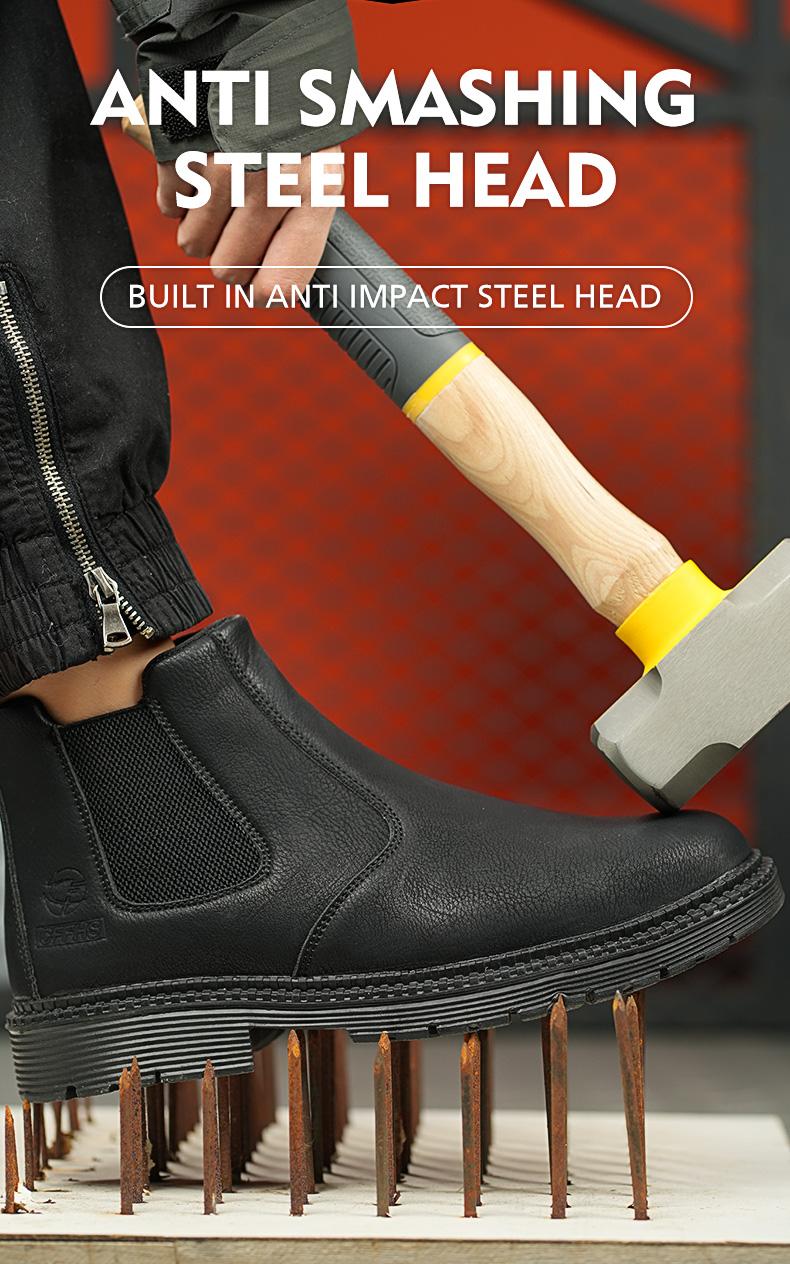 Splash-proof Smash-proof Puncture-proof Breathable Safety Shoes Lightweight Steel Toe Brown Non-slip Work Shoes for Women Footwear Bridal SpringStatements